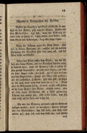 Allgemeine Kennzeichen der Koliken.