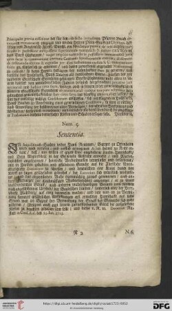 Num. 5. Sententia
