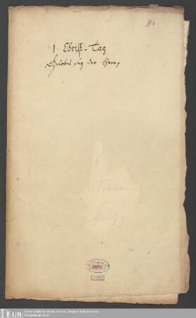 Ms. Ff. Mus. 1036 - 1. Christ-Tag : Gelobet sey der Herr p