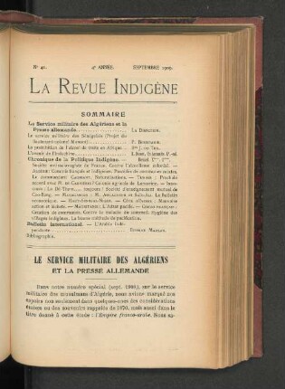 Le Service Militaire des Algériens. Et la Presse Allemande.