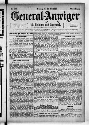 General-Anzeiger für Solingen und Umgegend. 1910-1920