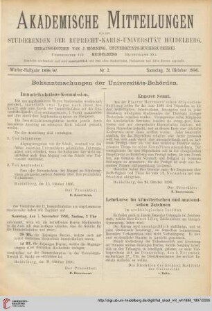 Nr. 2 (31. Oktober 1896)