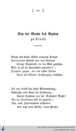 Bey der Grotte des Neptun zu Tivoli