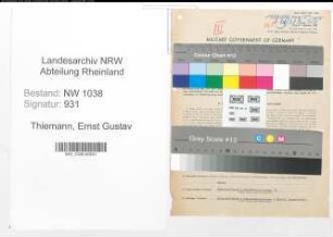 Entnazifizierung Ernst Gustav Thiemann , geb. 28.06.1904 (Bankangestellter)