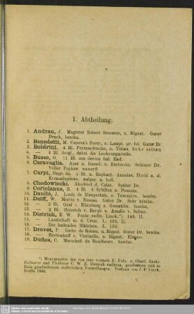 I. Abtheilung