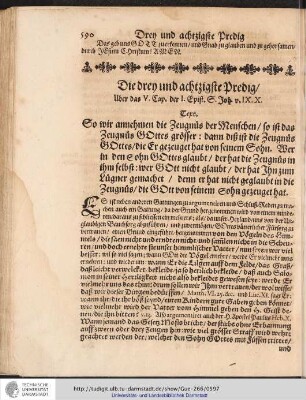 Die drey und achtzigste Predig