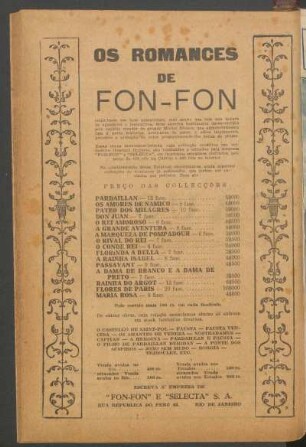 Os romances de Fon-Fon
