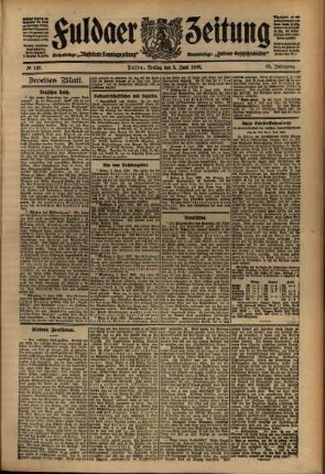 Zweite Ausgabe vom Freitag, den 05. Juni 1908.