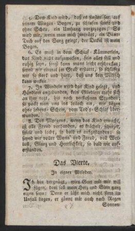 Das Vierte. Jn eigner Melodey.