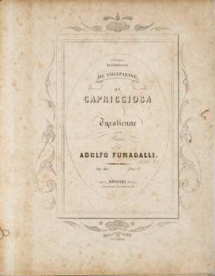 La capricciosa : Tyrolienne ; pour piano ; op. 40