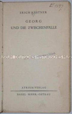 Erstausgabe eines Jugendbuchs von Erich Kästner
