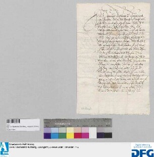 Dr. Sigmund Vieheuser zu Lauterpach, Reichshofvizekanzler, stellt der Stadt Nürnberg Quittung aus über 550 fl. Stadtsteuer, die ihm nach dem Tod des Dr. Johann Baptista Weber war verschrieben worden.