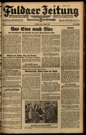 Ausgabe vom Dienstag, den 07. Januar 1941.