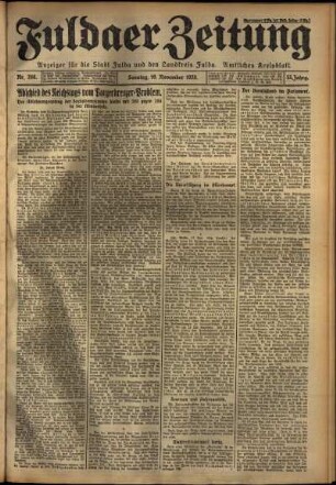 Erste Ausgabe vom Sonntag, den 18. November 1928.