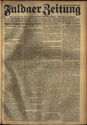 Erste Ausgabe vom Sonntag, den 18. November 1928.