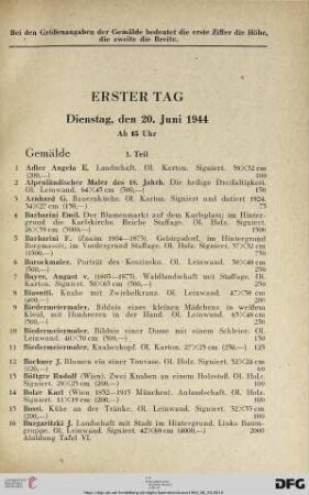 Gemälde (Nr. 1-82)
