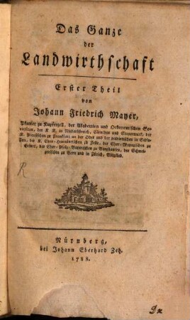 Das Ganze der Landwirthschaft, 1