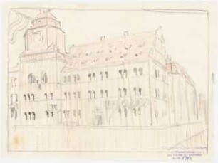 Rathaus, Rudolstadt: Perspektivische Ansicht