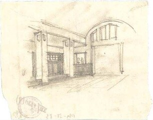Pfann, Paul; München - Theresienhöhe; Ausstellung München 1908 - Innenraum (Perspektive)