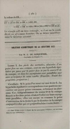 Solution géométrie de la question 443.
