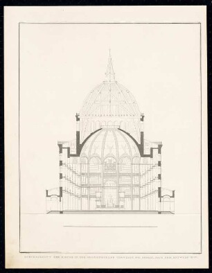 Kirche in der Oranienburger Vorstadt, Berlin, Nr. 4: Querschnitt (aus: Sammlung Architektonischer Entwürfe, Berlin 1858)
