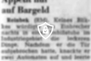 Appetit nur auf Bargeld