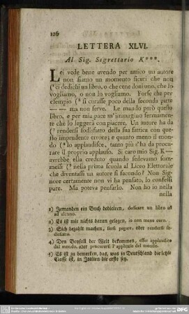 Lettera XLVI. Al Sig. Segrettario K***