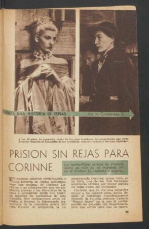 Prisión sin rejas para Corinne : Para una historia de espías