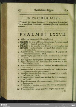 In Psalmum LXXVII.[i.e. LXXVI.] Psalmus LXXVII. [i.e. LXXVI.]