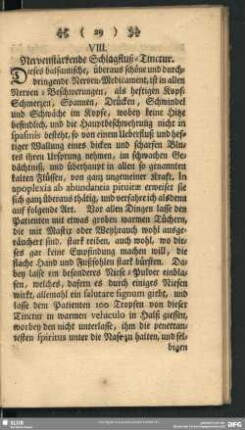 VIII. Nervenstärkende Schlagfluß-Tinctur