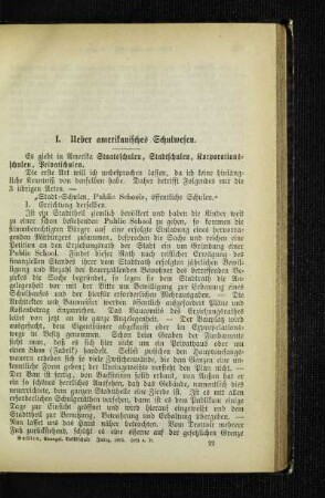 Ueber amerikanisches Schulwesen