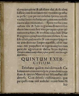 Quintum Exercitium.