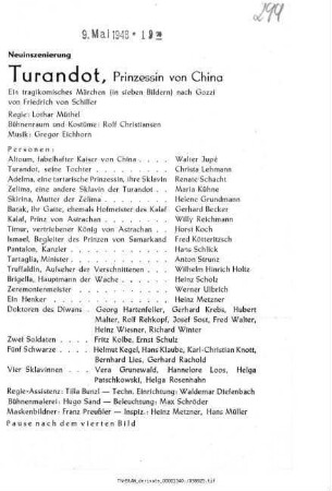 Turandot, Prinzessin von China