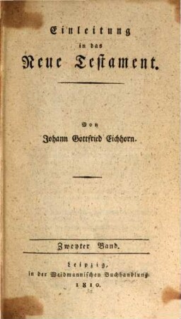 Einleitung in das Neue Testament, 2