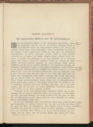 Erster Abschnitt. Die italienische Malerei des 18. Jahrhunderts.
