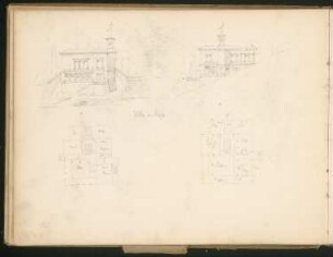 Villa am Berg: Ansichten und Grundrisse (aus: Skizzenbuch Walter Hentschel)