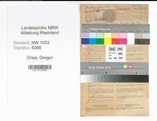 Entnazifizierung Gregor Gries , geb. 27.07.1897 (Polizeibeamter)
