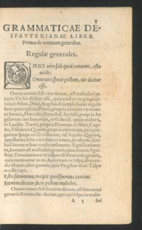 Grammaticae Despauterianae Liber Primus de nominum generibus.