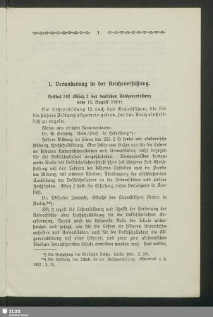 1. Verankerung in der Reichsverfassung