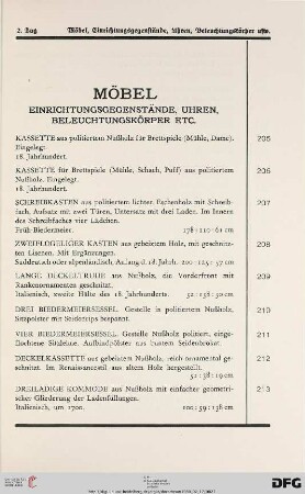 Möbel (Nr. 205-259)