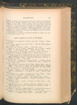 Libros recibidos en el mes de Noviembre
