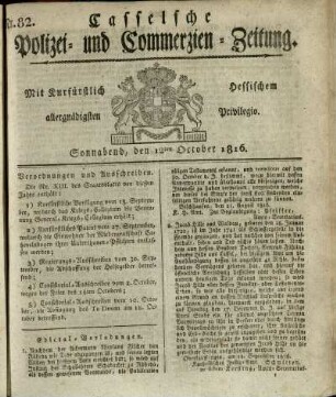 Nr. 82, Sonnabend, den 12ten October 1816