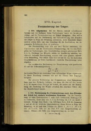 XVII. Kapitel. Formanderung der Träger.