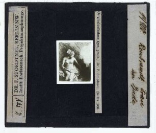Rembrandt, Sitzende nackte Frau mit einem Hut neben sich (Radierung B199)