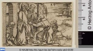 Jairus bittet Jesus um Auferweckung seiner Tochter (Matthäus 9, 18-22)