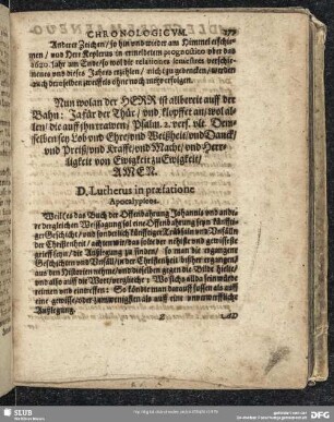 D. Lutherus in praefatione Apocalypseos