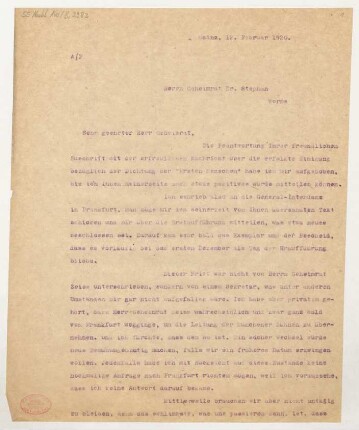 Brief an Karl Stephan : 12.02.1920