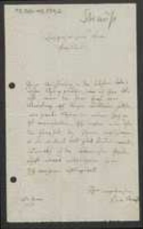 Brief von Friedrich Carl Joseph von Strauss an Johann Jacob Kohlhaas