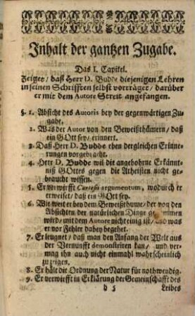Nöthige Zugabe zu den Anmerkungen über D. Buddens Bedenken von der Wolfischen Philosophie