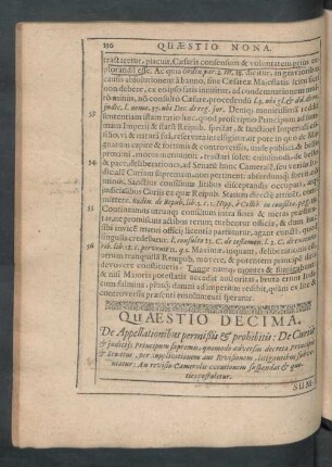 Quaestio Decima. De Appellationibus permißis & prohibitis: De Curiis & iudiciis principum supremis, quomodo adversus ...